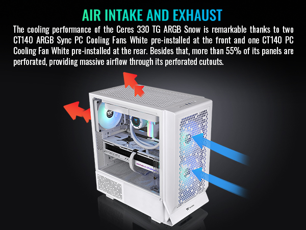 Thermaltake Ceres 330 TG ARGB Mid Tower E-ATX Case